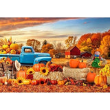 Fall Backdrop 7x5FT Autumn Harvest Pumpkins Maple Leaves Field Thanksgiving Decor