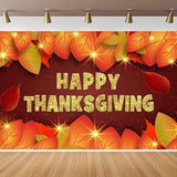 Thanksgiving Leaves Backdrop 7x5FT Autumn Harvest Maple Leaf Gold Glitter Decor