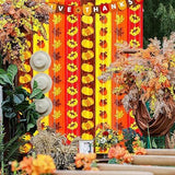 Thanksgiving Backdrop 2Pack Foil Fringe Curtains with Give Thanks Banner Fall Decor