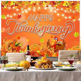 8x6FT Happy Thanksgiving Backdrop Autumn Harvest Maple Leaves Turkey Pumpkin Decor