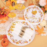 175pcs Thanksgiving Disposable Dinnerware Set Plates Cups Napkins Silverware
