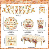 102pcs Thanksgiving Party Supplies Set Plates Napkins Cups Banner Tablecloth