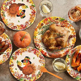 100pcs Thanksgiving Turkey Tableware Set Plates Napkins Forks for Fall Party