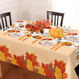 Give Thanks Party Set: 152 Pcs Plates, Cups & Tablecloths for Fall Dinner