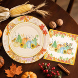 Fall Paper Plates & Napkins Set: 150 Pcs Pumpkin Dinnerware - Serves 50