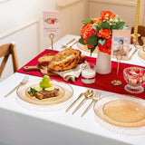 60 Pcs Orange Plastic Plates: Gold Rim Dinner & Dessert Plates for Party/Thanksgiving