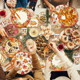 Thanksgiving Paper Plates and Napkins Set 168 Pcs Fall Dinnerware for 24 Guests