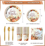 Thanksgiving Decorations Set 347 Pcs Indoor Party Decor with Banner Balloons and Tableware