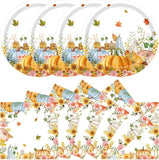 Fall Paper Plates and Napkins Set 40 Pcs Disposable Pumpkin Dinnerware for Autumn Party