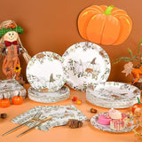 Fall Paper Plates and Napkins Set 150 Pcs Disposable Thanksgiving Tableware for 50 Guests