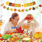 Fall Decorations Tableware Set 142 Pcs Autumn Leaves Plates and Napkins for Thanksgiving Party