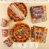 Thanksgiving Party Tableware Set: Maple Leaf Theme, 24 Guests