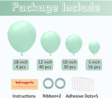 Mint Green Balloons 130pcs Pastel Light Green Mix for Birthday Baby Shower Party