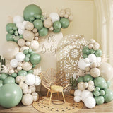 Sage Green Balloon Garland Kit: Sand White Baby Shower Decor