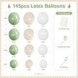 Sage Green Balloon Garland Kit: Sand White Baby Shower Decor