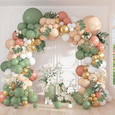 Sage Green Balloon Garland Kit: Peach, White & Gold Party Arch