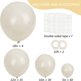 Sand White Balloon Garland Kit 129pcs Cream Beige Latex for Baby Shower Party