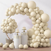Sand White Balloon Garland Kit 129pcs Cream Beige Latex for Baby Shower Party