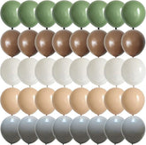 Sage Green Brown Nude Balloons 50pcs 10inch White Gray for Baby Shower Party