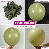 Sage Green 12 Inch Latex Balloons 100 Pack for Birthday Wedding and Party Decor