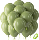 Sage Green 12 Inch Latex Balloons 100 Pack for Birthday Wedding and Party Decor