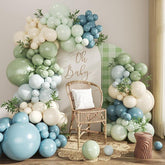 Dusty Blue & Sage Green Balloon Arch Kit, 124 Pcs