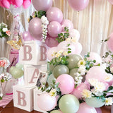 Retro Pink and Sage Green Balloon Set for Baby Shower Wedding and Party Decor