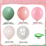 Retro Pink and Sage Green Balloon Set for Baby Shower Wedding and Party Decor