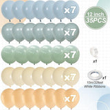 Sage Green Dusty Blue Balloon Set for Boho Baby Shower Wedding and Party Decor