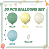 Sage Green Blue Yellow Balloon Set for Baby Shower Birthday and Wedding Decor