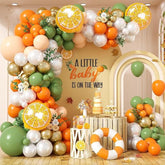 Sage Green Orange Balloon Arch Kit for Fall Baby Shower Birthday and Wedding Decor
