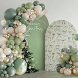 Sage Green Balloon Arch Kit: Gold & White Party Decor (132 Pcs)
