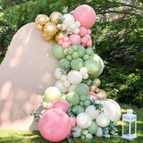Sage Green & Pink Balloon Set: 60 Piece Baby Shower Party Decor