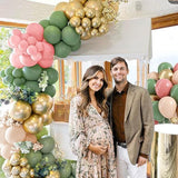 Pink and Green Balloon Set 60 Pcs for Baby Shower Birthday and Party Decor