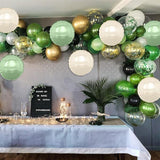 20pcs Sage Green Cream White 18" Round Foil Balloons for Party Decorations