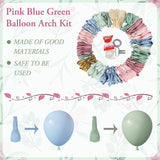 173pcs Pink Blue Green Balloon Garland Kit for Baby Shower, Birthday Decorations