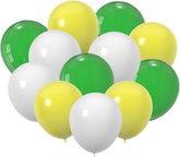 100pcs 12" Green White Yellow Balloons for Spring, Birthday, Wedding Decorations