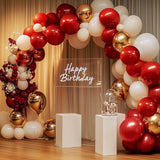 Ruby Red Balloon Arch Kit: Latex Party Decorations (129 Pcs)
