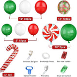 Christmas Balloon Arch Kit: Red, Green & White Party Decor