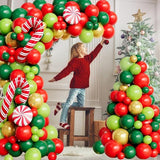 Christmas Balloon Arch Kit: Candy Cane & Star Garland (120 Piece)