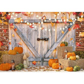 7x5FT Fall Thanksgiving Backdrop Pumpkin Harvest Barn Maple Leaves Photo Background