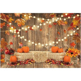 7x5FT Fall Pumpkin Backdrop Thanksgiving Harvest Wooden Sunflower Party Decor