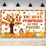 Pumpkin Patch Backdrop Fall Thanksgiving Maple Leaves Party Photo Background