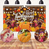 Large Thanksgiving Banner Turkey Pumpkin Maple Leaf Backdrop Party Photo Decor