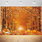 10x8FT Fall Photo Backdrop Maple Leaf Pumpkin Autumn Thanksgiving Party Decorations