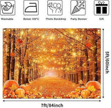 7x5FT Fall Photography Backdrop Autumn Maple Leaves Forest Thanksgiving Party Decor