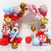 110PCS Christmas Balloon Arch Kit Pink Blue Red Gold Balloons for Holiday Decor