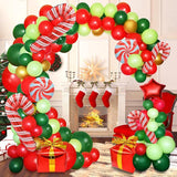 148PCS Christmas Balloon Garland Kit Red Gold Green Balloons for Holiday Party Decor