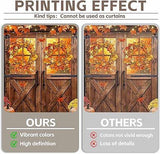 7x5ft Autumn Fall Backdrop Rustic Barn Door Pumpkins Maple Leaves Thanksgiving Party Banner