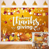7x5ft Happy Thanksgiving Backdrop Turkey Pumpkin Maple Leaf Harvest Party Photo Background